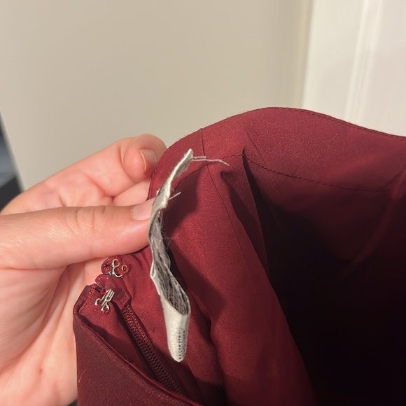 Sherri Hill 53004 Short Halter Neck Sheath Dress in Wine Color Size 10 - Picture 9 of 12